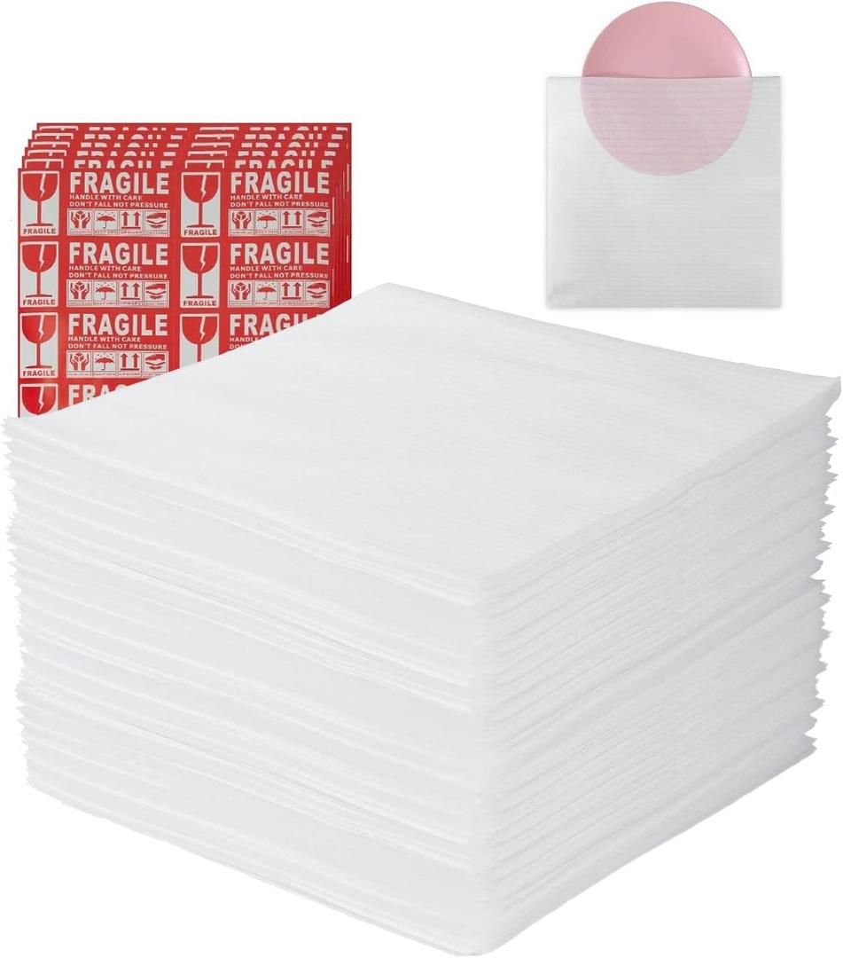 Moving supplies,50 Pack Cushion Foam Pouches, 16" x 16" Packing Supplies for Moving, Packing, Transportation and Storage, Incidental Fragile Stickers