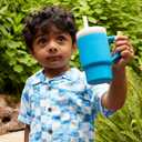 Infantino My 1st Tumbler, 9 Oz. Silicone Sippy Cup with Straw & Handle, Spill-Resistant Baby Cup for On-the-Go, BPA-Free Transition Bottle, Ocean