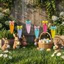 6 Packs Carrot Decorative Garden Stakes Easter Decorations,Cute Carrot Metal Yard Signs,Happy Easter Decorations Outdoor Yard for Spring Home Outside Lawn Front Porch Lawn Backyard Decor