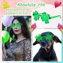 2 x 2 Pair Star Shaped Sunglasses Transparent Color Star Glasses Pentagram Glasses for Women Children Party Favor (Green)