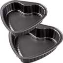 Heart Cake Pan Set of 2, 8 Inch and 9 Inch Heart Shaped Baking Pan Cookie Pan for Valentine's Day Baking Wedding Birthday