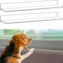 Wenqik 2 Pcs 14.75 x 2.5 Inches Clear Window Sill Protector from Dog Cat Scratching Strong Transparent Protection Against Dog Claw Chewing Slobbering Window Sill Cover