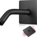 Lounsweer 3.5 Inch Shower Arm and Flange Wall Mount Replacement Shower Head Extension Extender Pipe Arm with 6 Inches Head(Black)