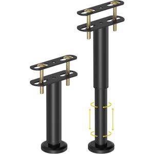 Wlrrcwdttc 2 Pcs Adjustable Height Bed Support Legs 7.08-12.6 inch, Bed Frame Center Support Legs for Bed Frame/Bed Center Slat/Furniture, Heavy Duty Metal Bed Legs Replacement Bed Slats Support Legs