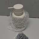 Ceramic Hand Soap Dispenser for Bathroom, 16OZ Matte Dish Soap Dispenser for Kitchen Sink, Refillable Liquid Lotion Dispenser with Easy-to-Press Pump Rubber Paint (Grey)