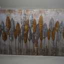 Acocifi Beige Neutral Canvas Wall Art Living Room, Abstract Leaf Gold Textured Painting, Modern Minimalist Picture Artwork Framed for Bedroom Dining Room Office Home Extra Large Decor 58"x29"
