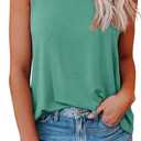 JAWINT Women's Casual Tank Tops Summer Crewneck Sleeveless Tunic Flowy Loose Shirts (Green, XXL)