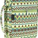 Large Bible Cover for Women, Mint Green & Teal Boho Geometric Bible Case with Zipper, Durable Canvas Study Bible Bag with Handle, Fits up to 10 x 7 x 2 Inches