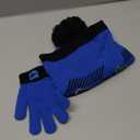 Jurassic Park Winter Hat and Snow Gloves for Boys and Toddlers, 2 Pc. Set, Pom-Pom Beanie with Blue Velociraptor (5-13 Years)