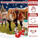 9 Pcs Inflatable Christmas Games Set Snowmen Christmas Tree Ring Toss Game 8 Ring for Xmas Party Favors Indoor Outdoor Game