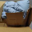 Monbix Queen Comforter Set - 7 Pieces Dusty Blue Bed in a Bag Queen Bedding Sets with Comforters, All Seasons Comforter Bed Set with Sheets, Pillowcases & Shams