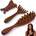 ProSuites 3 Pack Wooden Scalp Massager Tool Loc Combs,Long Handle Head Massage Scalp Loc Brush for Dreads,Multifunctional Hair Massager Tool for Men & Women