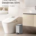Cesun Small Bathroom Trash Can with Lid Soft Close, Step Pedal, 5 Liter / 1.3 Gallon Stainless Steel Garbage Can with Removable Inner Bucket, Waste Basket for Bathroom, Bedroom (Silver)