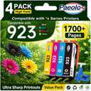 923 Ink Cartridges for HP Printers Replacement for HP 923 Ink Cartridges Work for HP OfficeJet Pro 8130e 8120e 8135e 8139e 8125e 8138e Printers Ink Cartridges No Chip, Black Cyan Magenta Yellw,4 Pack