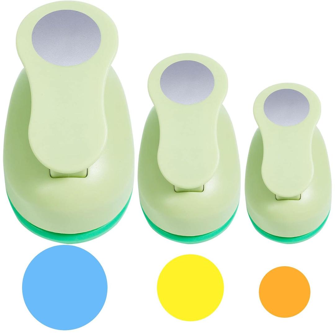 UCEC Circle Cutter, 3 Pcs Circle Punch, Craft Paper Hole Cutter for Crafting, 3/8 5/8 1 Inch Hole Punch for Paper Crafts