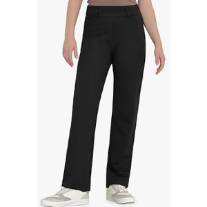 Bamans Ladies Stretchy Black Pants, Size Medium