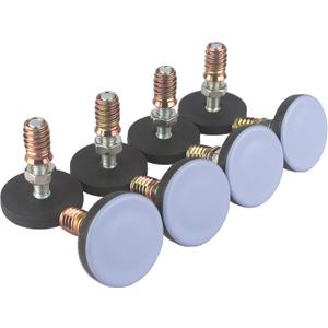 Furniture Leveler PTFE(Teflon) Bottom(50mm Large Base),Thread Shank(3/8-16) Adjust Pads,Table/Chair/Cabinet/Sofa Medium Adjustable Legs Leveling,Nuts Installation and Floor Protection(8 Pack)