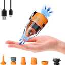 FLEXTAILGEAR Max Pump 3 Air Pump for Inflatables, 5Kpa Portable Air Pump, 500L/min Air Mattress Pump with Camping Light, Electric Pump for Inflatable Pillows Swim Rings Air Mattresses Air Bed Boats (Orange)