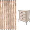 20 PCS Unfinished 3D Decorative Wood Trim, 15.7 Inch Long Cuttable Beech Wood Carved Frame Decoration Trim for DIY Craft, Furniture Door Mirror Cabinet Dresser Border Molding (Twisted Pattern)