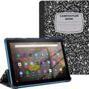 Case for Amazon Kindle Fire HD 8 Tablet 8"(12th/10th Generation, 2024/2022/2020 Release) & HD 8 Plus, Multi-Angle Slim Smart Shell Stand Cover with Auto Wake/Sleep, Composition Book Black