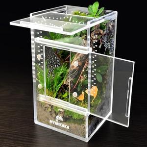 MYGIIKAKA Jumping Spider Enclosure Accessories, Tarantula Spider Box, Bug Cage, Praying Mantis Habitat Enclosure, Snail Insect Terrarium, Caterpillar Habitat (3x3x6 inch)