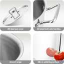 Whole-Clad Tri-Ply Stainless Steel Stockpot with Lid, 8 Quart Large Cooking Pot All Stove Compatible Up to 600, 18/8 Stainless Steel Kitchen Induction Ready Cookware