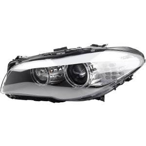 Dasbecan HID/Xenon w/AFS Type Headlight Compatible With 2011-2013 BMW 5 Series 528i 535i 550i M5 Left Driver Side Housing Chrome Clear Headlight Assembly Replaces# 63117271907