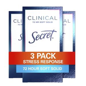 Secret Antiperspirant Clinical Strength Deodorant for Women, Soft Solid, Stress Response, 1.6 Oz, (Pack of 1)