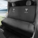 Tesla Model Y Rear Seat Cover Dogs Protector Covers Kit Mats,Neoprene Waterproof,Sweat, Odors, Spills & Pets - Odor-Resistant,Easy to Clean Athletic Car Seat Protector (black)