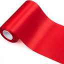 8 inch Wide Red Satin Ribbon Roll - 24.1 Yard Long Bulk for Christmas Holiday Decorative, Wedding Birthday Ceremonial, Gift Wrapping, Ribbons Cutting, Chair Sashes, Indoor and Outdoor Embellish (03) Red 7.9 in x 72.3 ft)