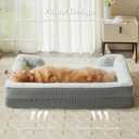 LEXTRO Orthopedic Dog Bed for Large Dogs, Egg Crate Foam Bed for Large Dogs, Equipped with Removable Waterproof Pillow Cover and Anti-Slip Bottom, Pet Bed