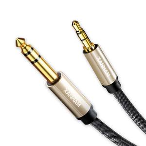 XANHAM 3.5mm to 1/4 Stereo Audio Cable 6.6 Feet /2M, 1/8" to 6.35mm 1/4" TRS Male Aux Cord Double Shielded with Braiding for Guitar, Amplifiers, PC, Home Theater, Speaker, etc.