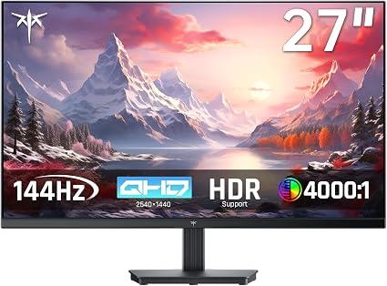 KTC 27 Inch QHD 144Hz Gaming Monitor 2K 1440P FreeSync & G-Sync H27T27S
Eye Care, HDR10 PC Monitor for Office Gamers, HDMI & DP Ports, VESA Mountable, Tilt Adjustable