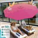 AreShark 10 FT Outdoor Patio Umbrella, Patio Table Umbrella with Push Button Tilt and Crank, Outdoor Patio Umbrellas with 8 Fiberglass Ribs, Patio Umbrellas for Market, Garden, Pool (Rose Pink)