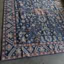 8'x10' Area Rugs Washable: Oriental Soft Area Rug for Living Room Bedroom No Shedding - Low Pile Thin Carpet Rug for Dining Room Non Slip - Boho Vintage Rug for Home Decor - Navy Blue