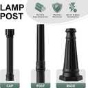 79" Vintage Design Cast Aluminum Lamp Post Matte Black Powder Coated Outdoor Lighting Pole for Porch/Yard/Garden Walkway, 78" without Crossbars