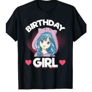 Anime Manga Birthday Girl Birthday TShirt, Small