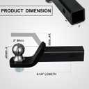 TOPSHINE Trailer Hitch Ball Mount with 2 in Ball & Hitch Pin, Heavy Duty Steel Fits 2 Inch Receiver, 7500lbs Capacity, 2-in Drop, 3pcs Hitch Receiver Silencer Pad Included, Black