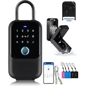 [New]Smart Lock Box,CATCHFACE Wireless Smart Key Lockbox Electronic LockBox Key Lock Box App Control,Share eKey,Wall Mount & Door Handle,Home/Office/Warehouse/Realtor