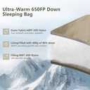 BISINNA Down Sleeping Bag for Adults 650FP Ultralught Wearable 3 Season Backpacking Sleeping Bags Muti-Use Outdoor Packable Sleeping Bag with Compression Sack for Hiking Travel