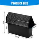 Microwave Vent Range Hood Wall Cap, 3-1/4" x 10" Rectangular Exhaust Vent Cover with Damper & Screen, Replacement for Broan & Most Over-the-Range Microwaves, Kitchen & Bathroom Ventilation, Black