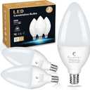 Sailstar Candelabra Light Bulbs 60 Watt Equivalent, 4000K Natural Daylight, 5W E12 Small Base Type B LED Bulbs, 500 Lumens, Chandelier Ceiling Fan Light Bulbs, CRI 85, Non-dimmable, Pack of 3