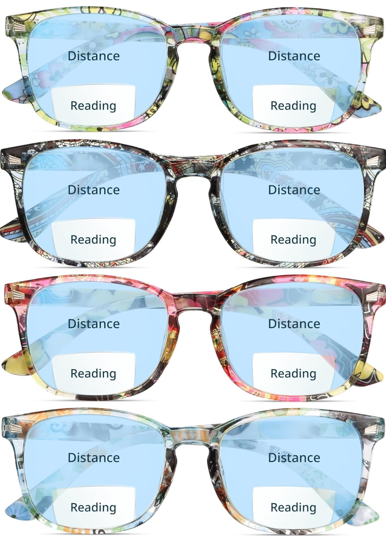 BLS BLUES Reading Glasses for Women/Men, Bifocal, Progressive, Readers for Women/Men, Eye glasses, Blue Light Reading Glasses, +2.0