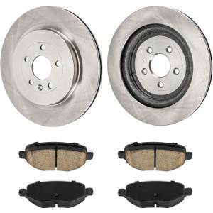 KAC Front Ventilated Brake Rotors and Ceramic Brake Pads Set Replacement for 2015-2019 Explorer, 2012 2015-2019 Flex, 2013-2016 MKS, 2013-2019 Taurus,