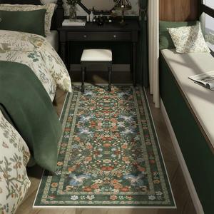 Vintage Floral Animal Rug - Non Slip Washable Low Pile Runners for Hallways - Boho Home Dcor Carpet for Living Room, Bedroom, Entryway, Office (2'x6' Bird)