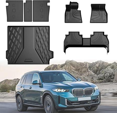 ANBINGO Floor Mats & Cargo Liner for BMW X5 (G05) 2018-2024, sDrive40i / xDrive40i / xDrive50i / xDrive50e / M50i / M60i / M Base/M Competition, All Weather Waterproof TPE Car Mats, Full Set-Black