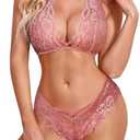 Avidlove Womens Lace Lingerie Sexy Bra and Panty Set Strappy Babydoll M