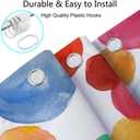 DYNH Colorful Polka Dot Camper RV Shower Curtain for Travel Trailer Bathroom, Kids Camping Small Narrow Shorter Fabric Shower Curtains Set, Happy Camp Outdoor Decor Accessories with Hooks 47X64 (Blue)