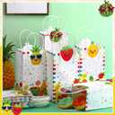 Kolldenn 24pcs Fruit Party Favors Bags Bulk with Handles Summer Kawaii Tutti Frutti Gift Bags Kraft Paper Goodie Bag for Sensory Tropical Theme Birthday Party Supplies