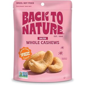 2 x Back to Nature Jumbo Cashews - Dry Roasted with Sea Salt, Non-GMO High Protein Snacks, 9 Ounce (EXP 06/04/26)